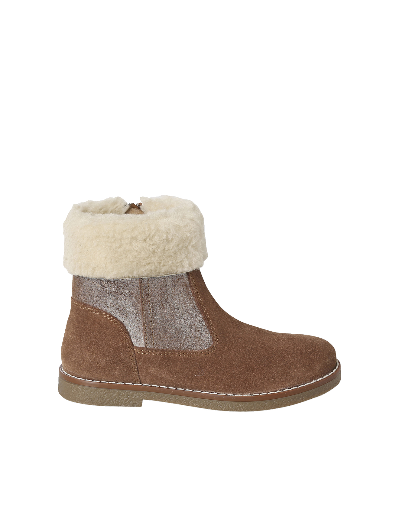Boots cuir fourrées et zippées, VERTBAUDET