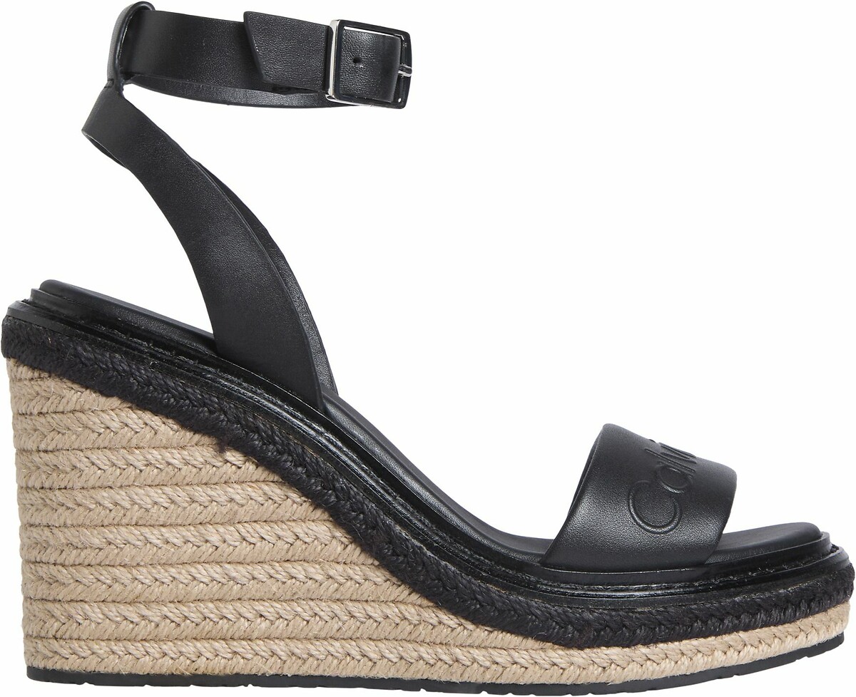 Calvin Klein Jeans Sandalias con tacón en cuña de piel — photo 2