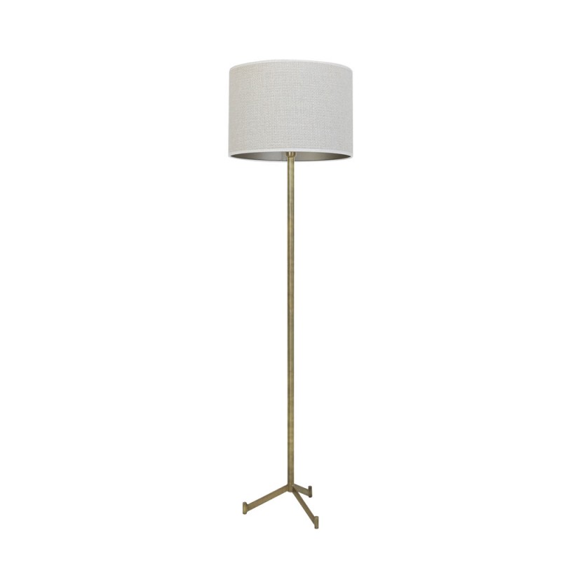 Lampadaire Denise Bronze Abat Jour Cylindre Blanc Crème, MILLUMINE