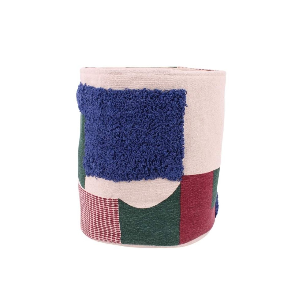 Panier en coton tissé brodé et tufté 30x35cm, ORNAMI