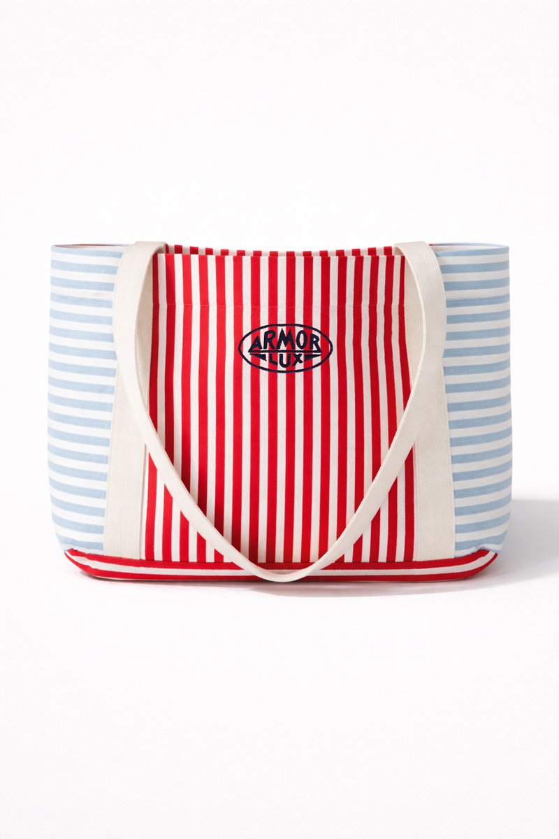 Sac de plage rayé en coton, ARMOR-LUX