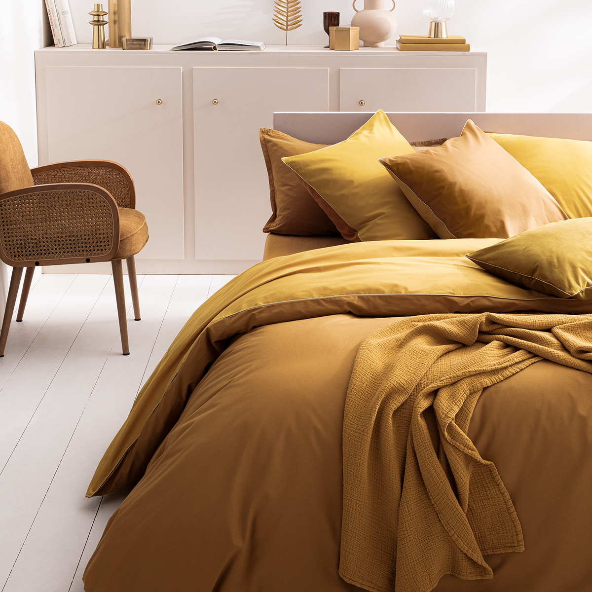 Housse de couette bicolore en coton, BONS JOURS ETINCELLE, ESSIX