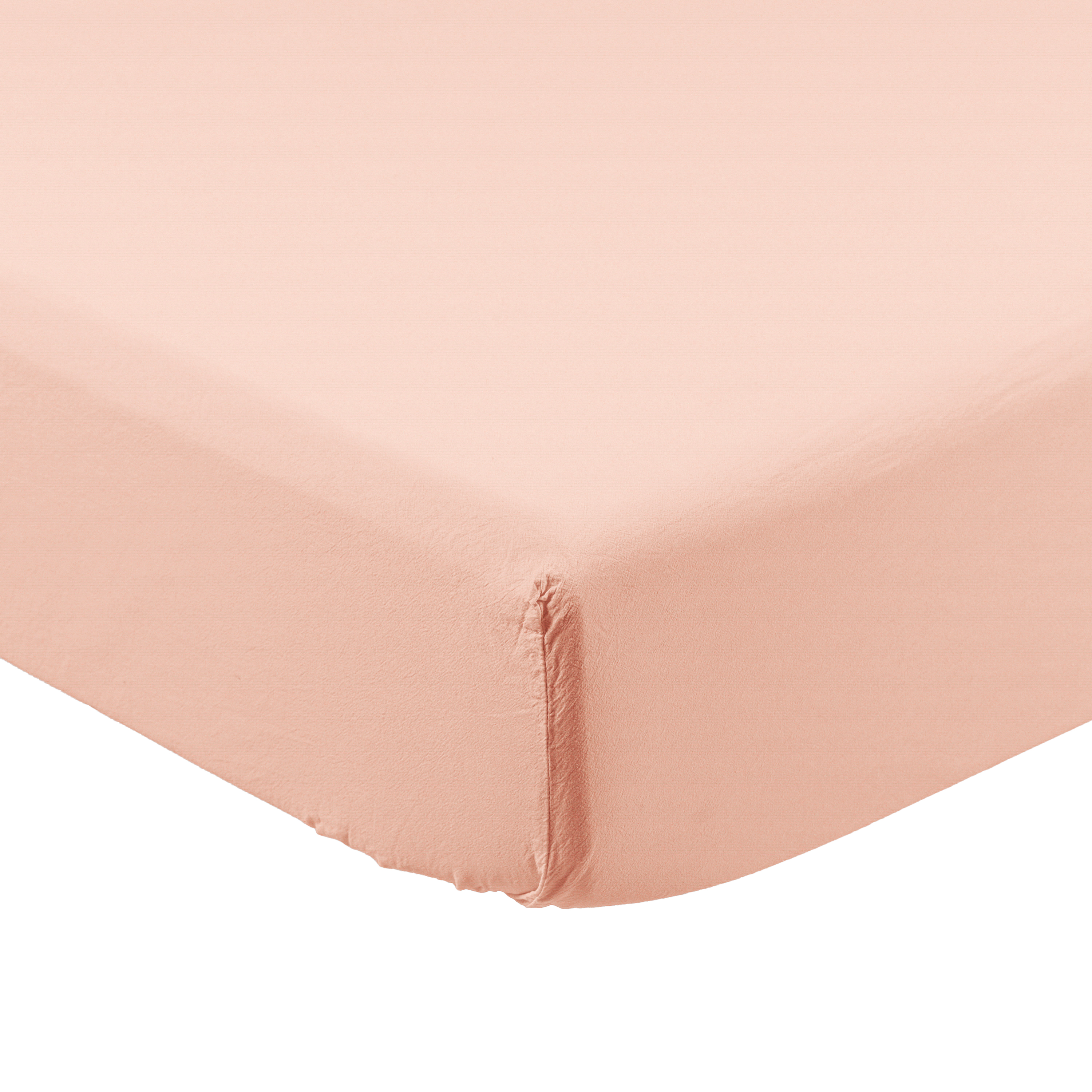 Drap housse coton lavé bio SOUFFLE, CARRE BLANC
