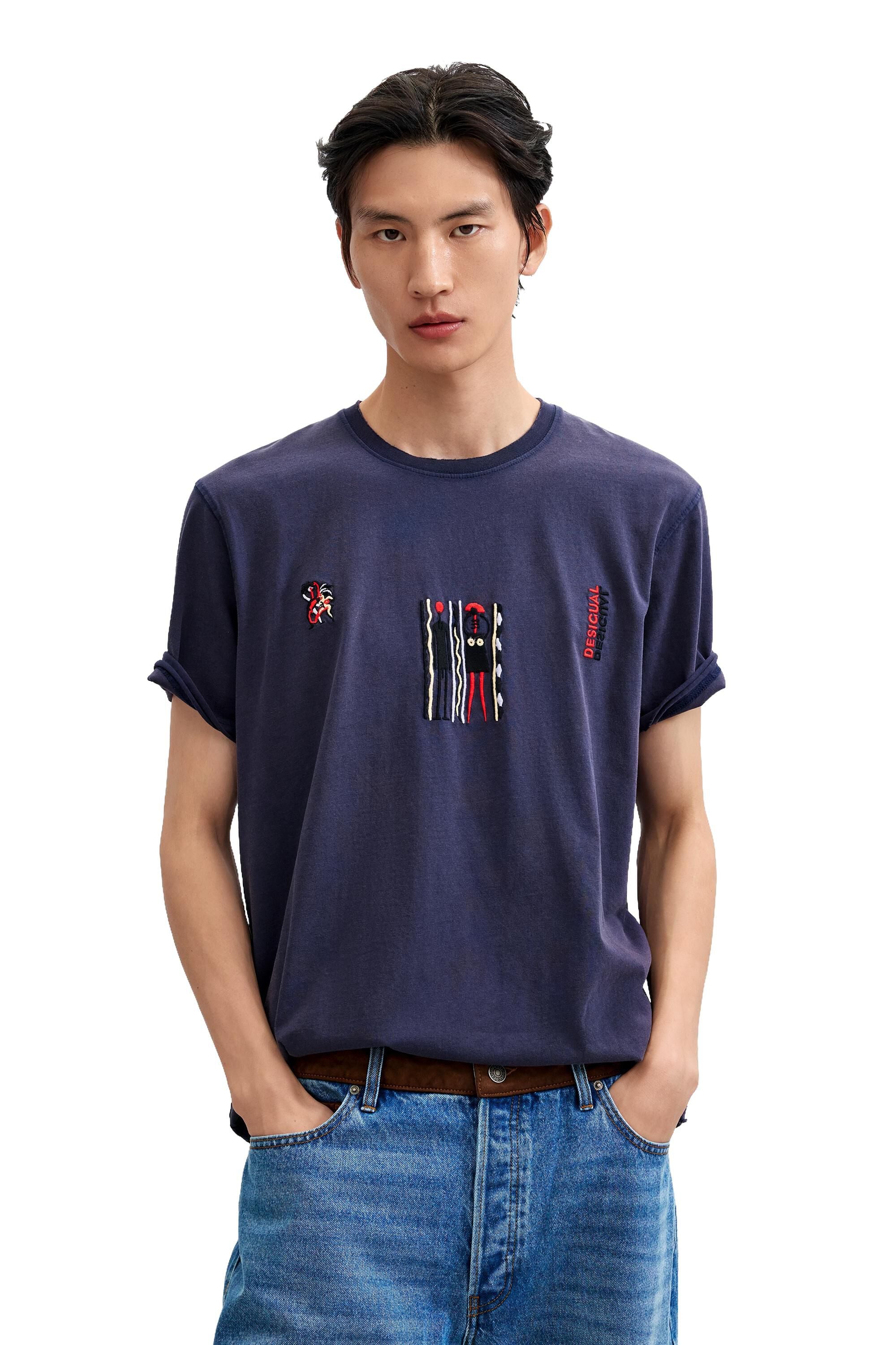 T-shirt en maille brodée, DESIGUAL