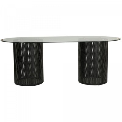 Table à manger design 200x100cm en verre forme ovale LEYZA LE CONCENTRÉ
