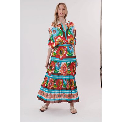 Veronique Floral Maxi Skirt in Cotton DERHY