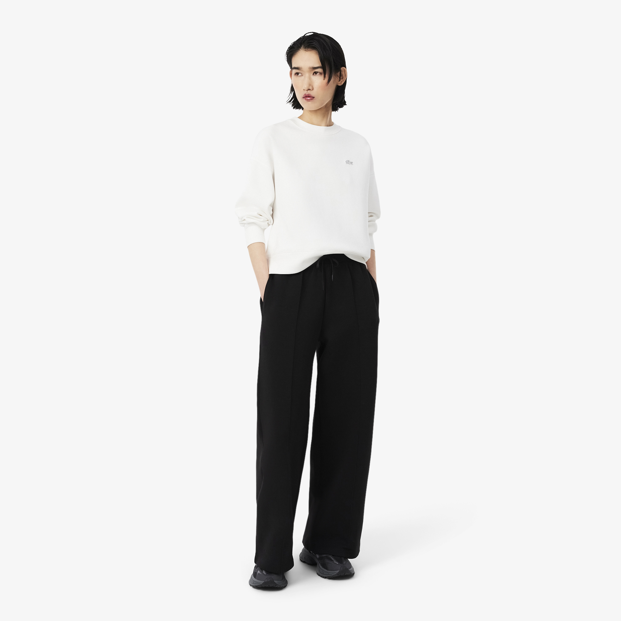 Pantalon de survêtement jersey wide fit, LACOSTE