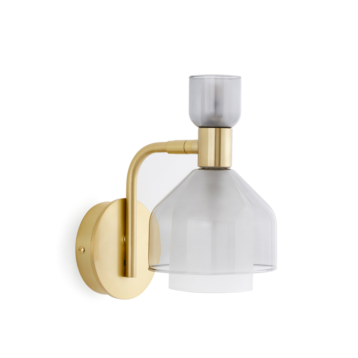 Amoris Brass/Smoked Glass Wall Lamp