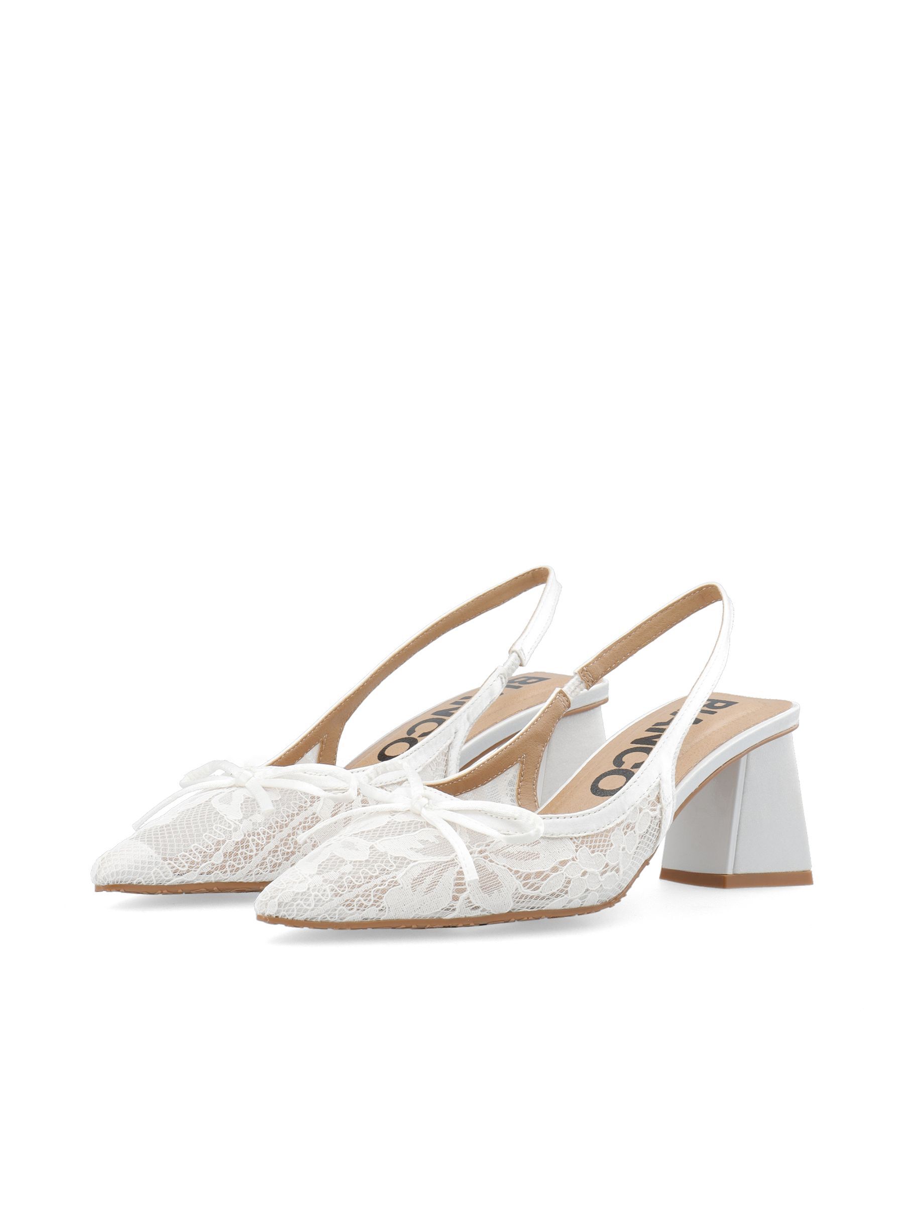 Chaussures À Bride Arrière, BIANCO