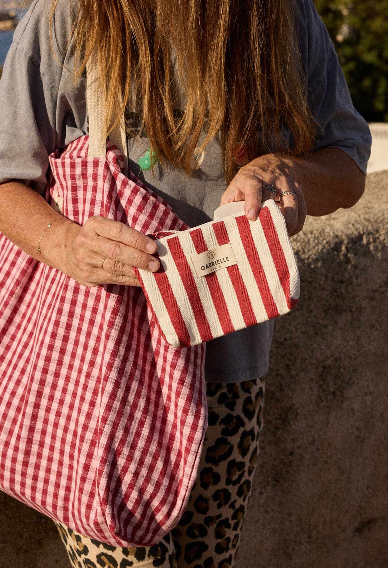 Trousse de beauté en coton, RAYURES, GABRIELLE PARIS