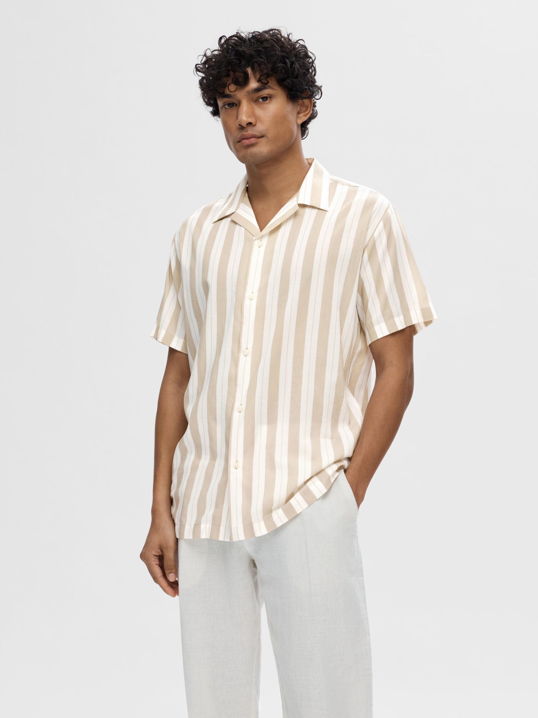 Chemise col cubain Selected Homme | La Redoute