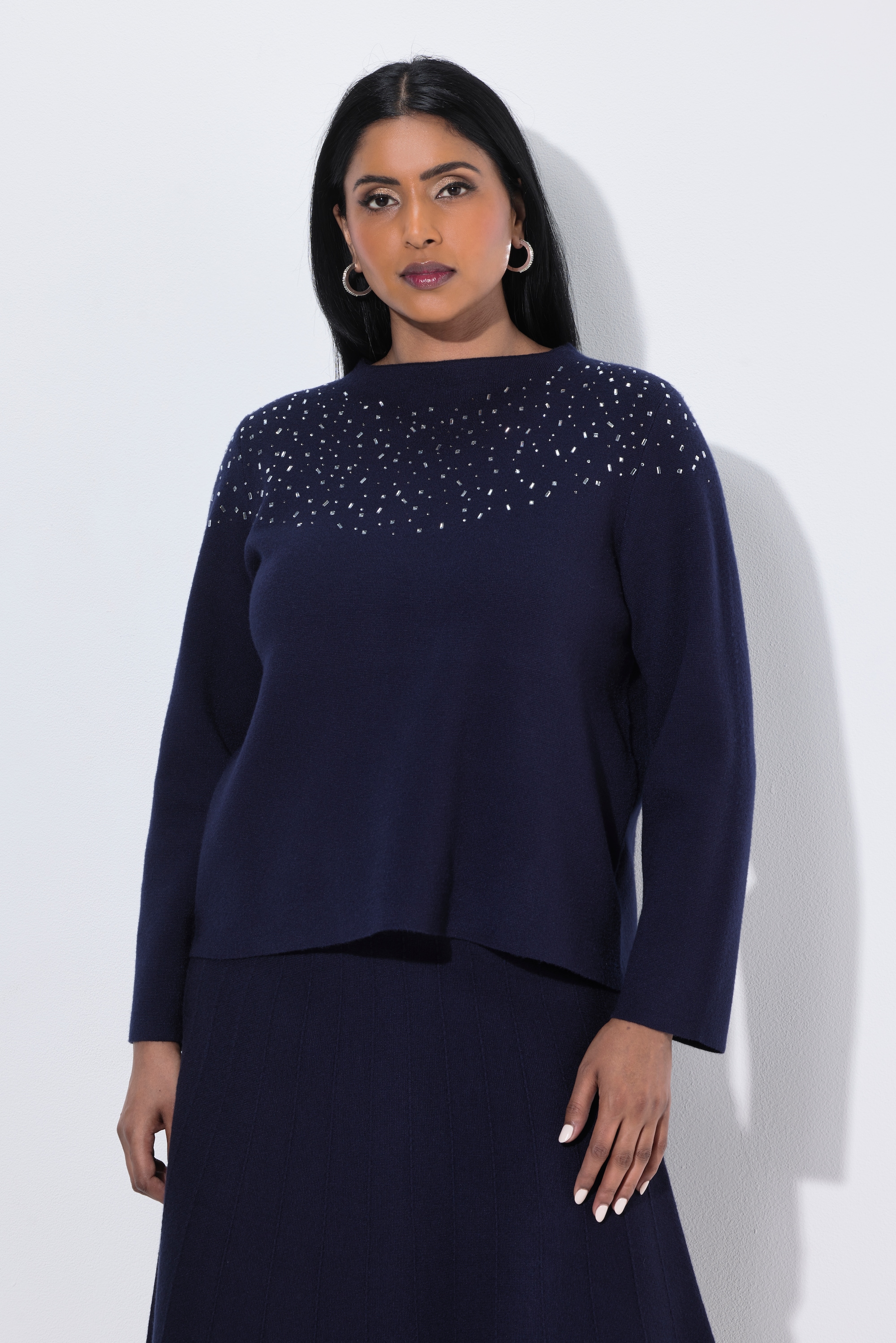 Pull en maille Milano, petits strass, ULLA POPKEN