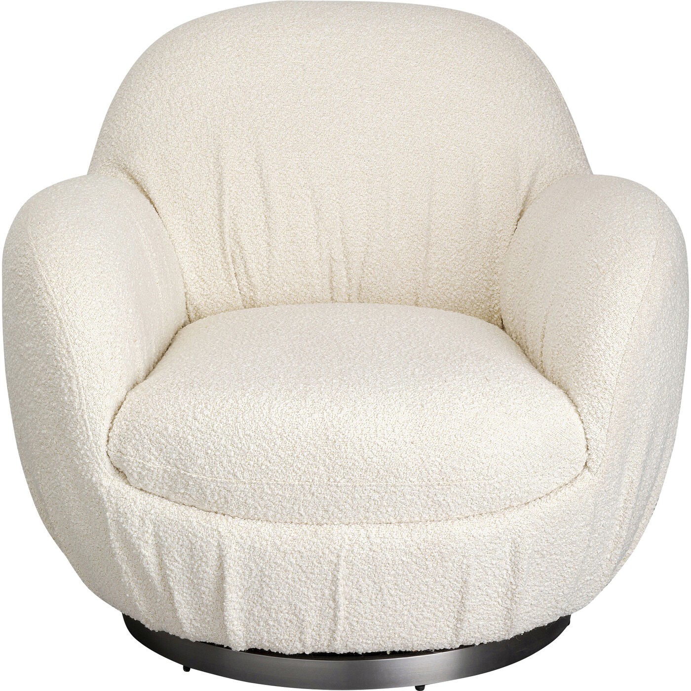 Fauteuil pivotant en polyester bouclé, NUBE, KARE DESIGN