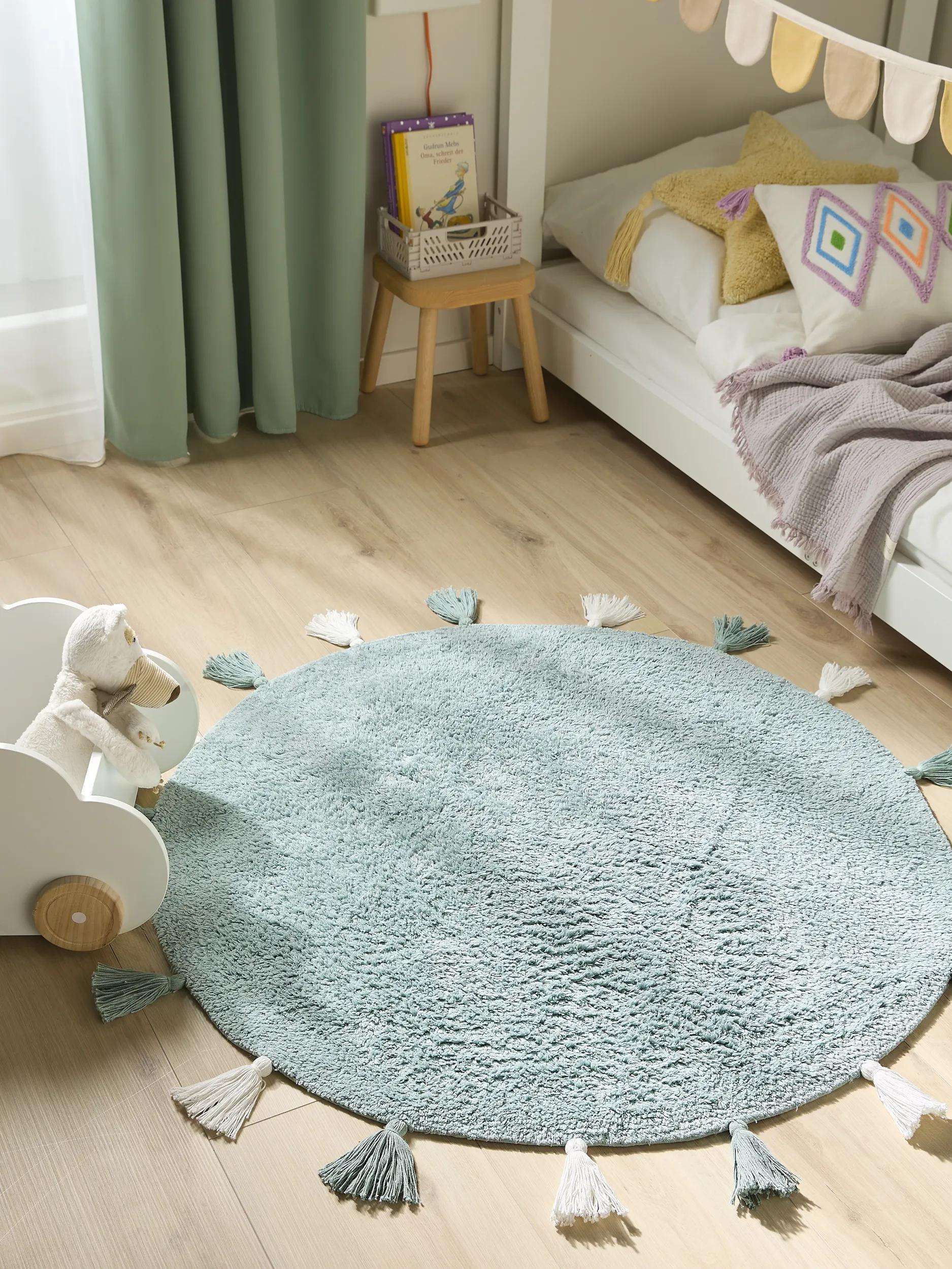 Tapis lavables pour enfants rond tufté main MALU, BENUTA 