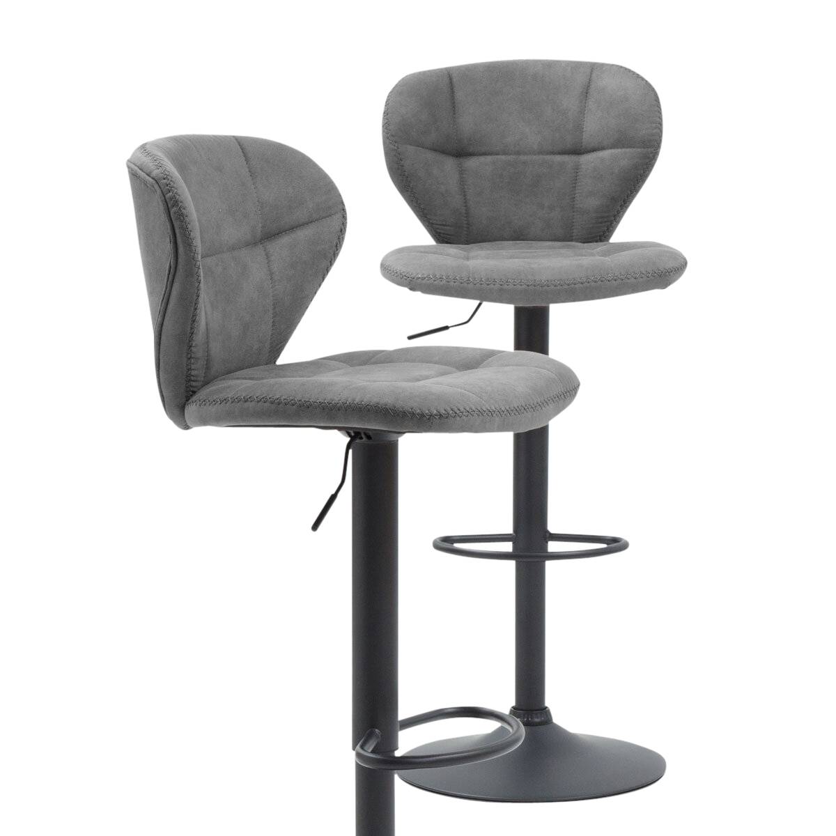 Lot de 2 chaises de bar en métal ISIS, MADE IN MEUBLES
