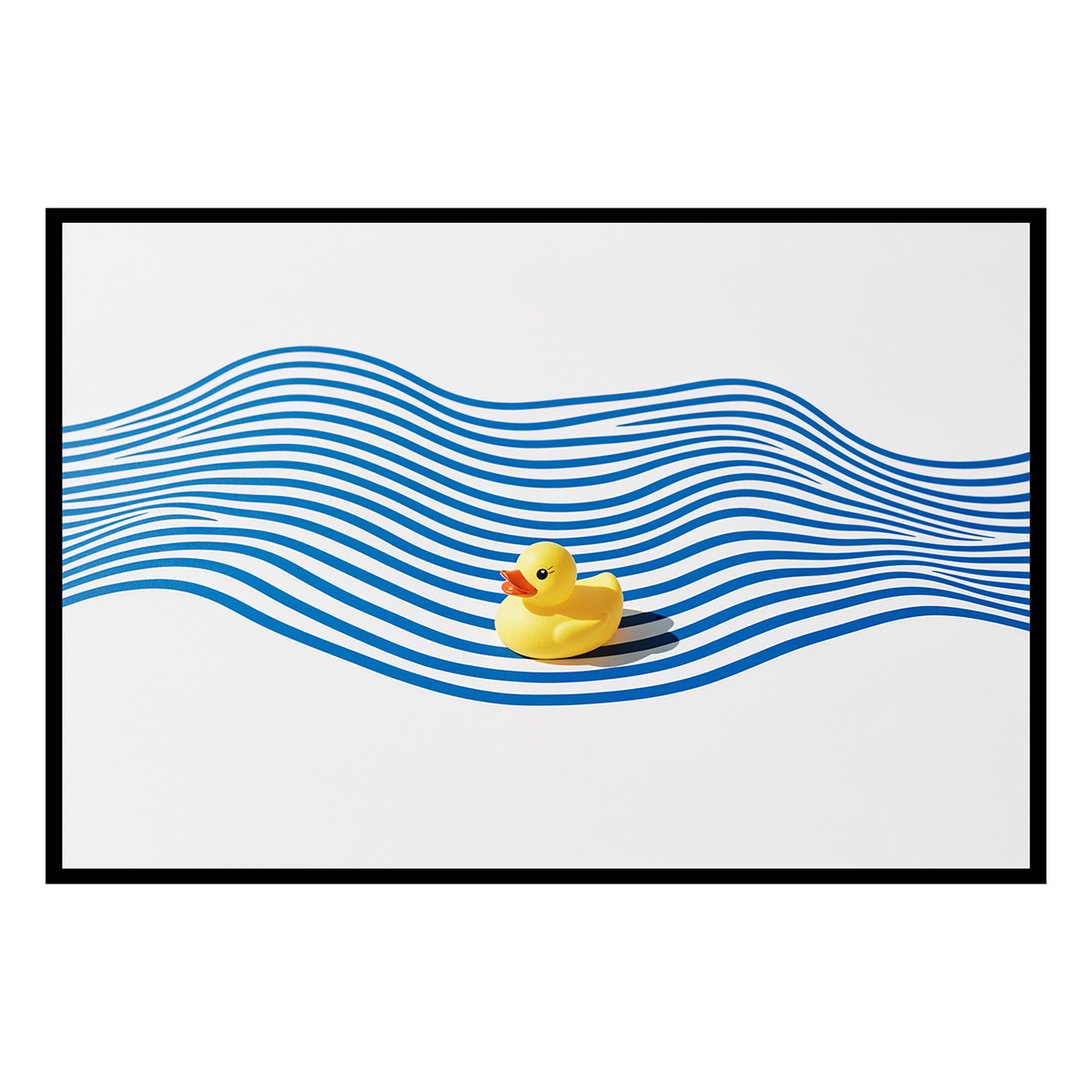 Affiche encadrée canard en plastique style minimaliste, HEXOA