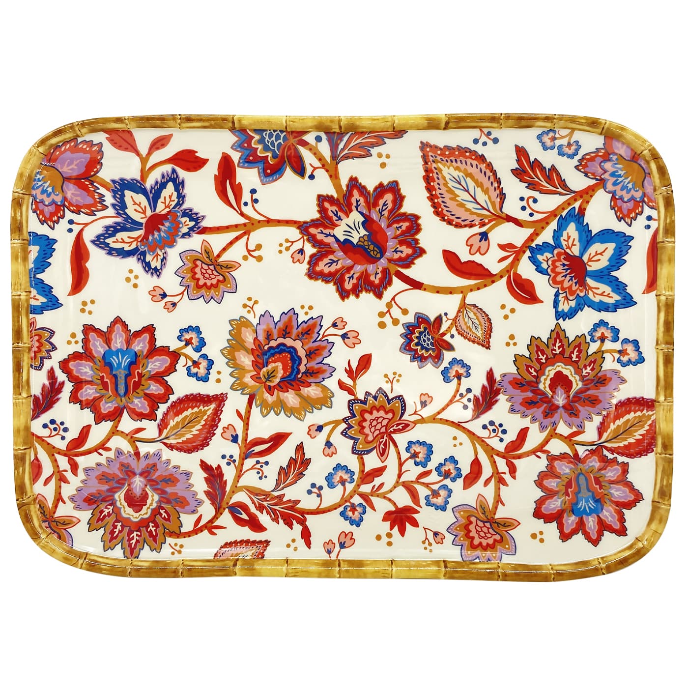 Plateau rectangulaire Jaipur 45 cm, LES JARDINS DE LA COMTESSE