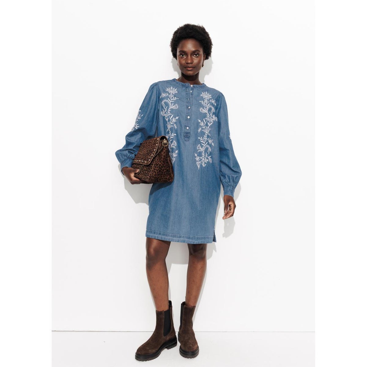 Robe Tunique Dentelle Cicero Marron Glacé - Taille M/38, Sans Manches, Style Bohème Chic