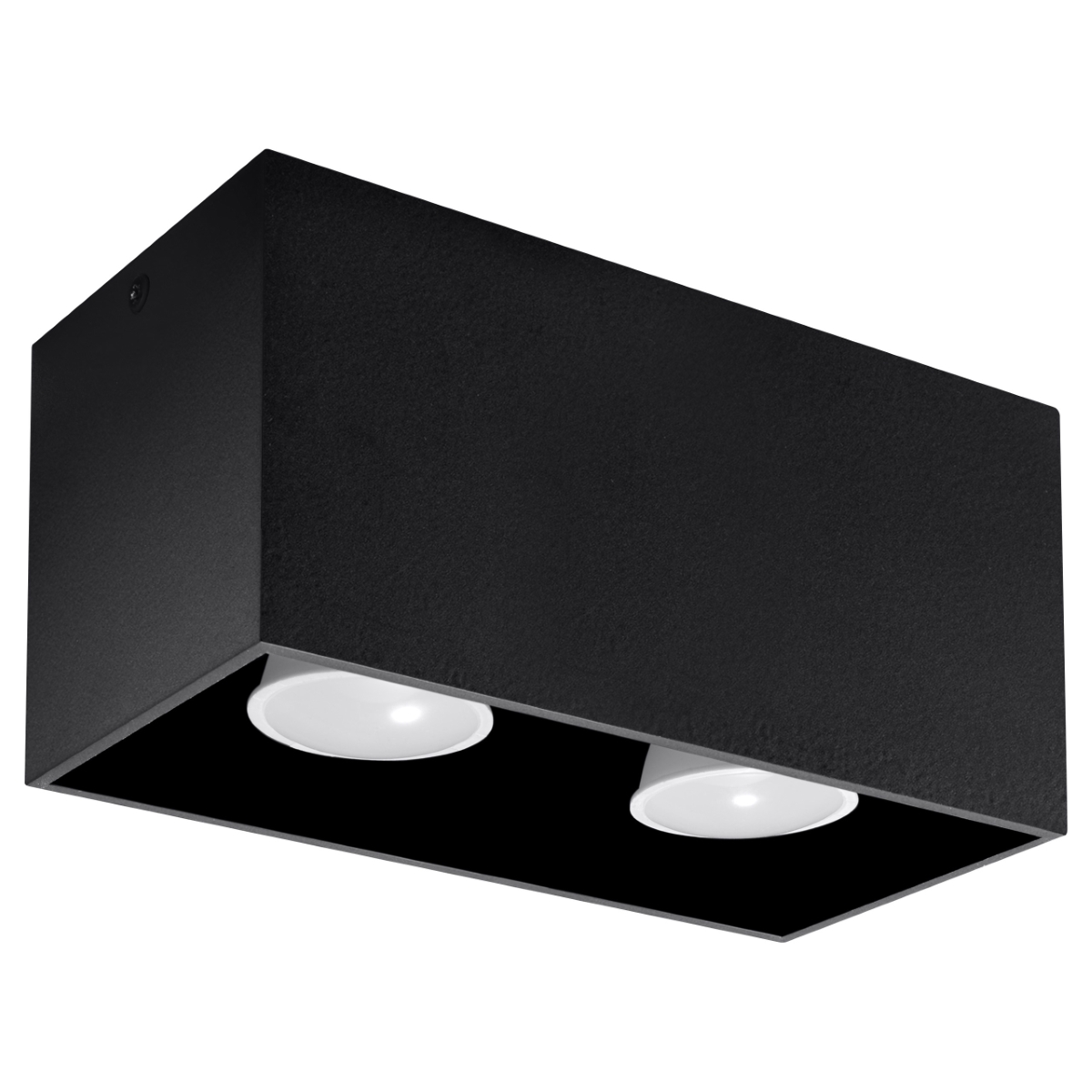 Plafonnier Aluminium Noir GU10 2 Quad, EDEN