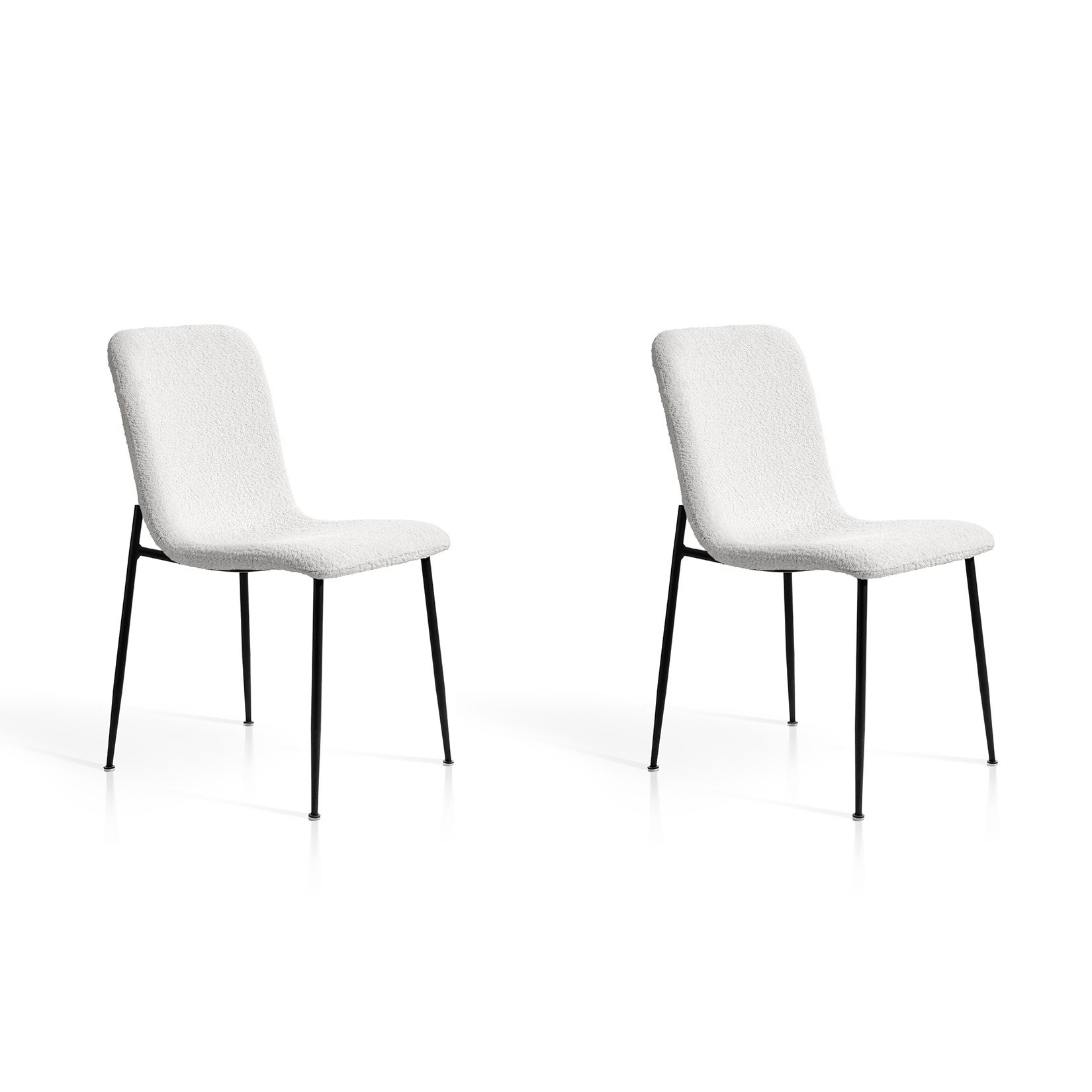Lot de 2 chaises tissu bouclette et métal, SOHO, HISPANOHOGAR