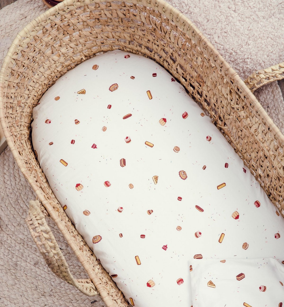 Drap housse landau en coton bio, GOURMANDISES, KADOLIS