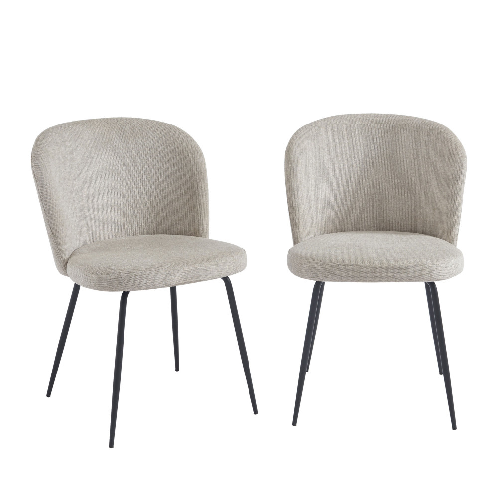 Lot de 2 chaises en tissu et métal- SITTO, DRAWER