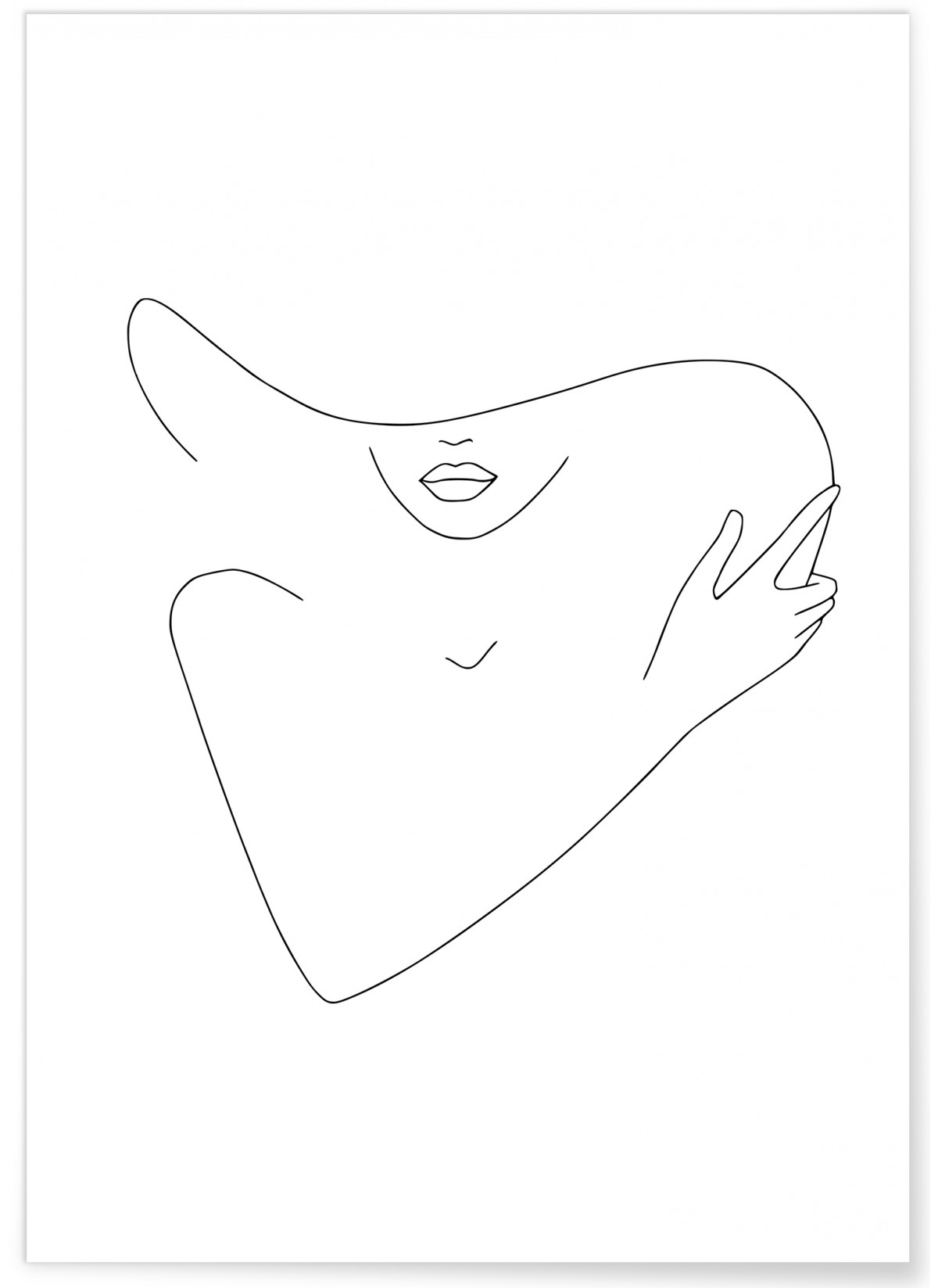 Affiche Line Art Face, L'AFFICHERIE