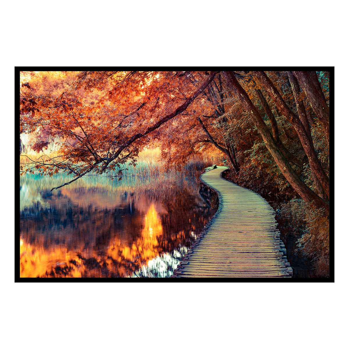 Affiche encadrée paysage d’automne, HEXOA