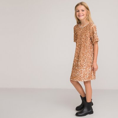 Recycled Sequin Dress with Short Sleeves LA REDOUTE COLLECTIONS