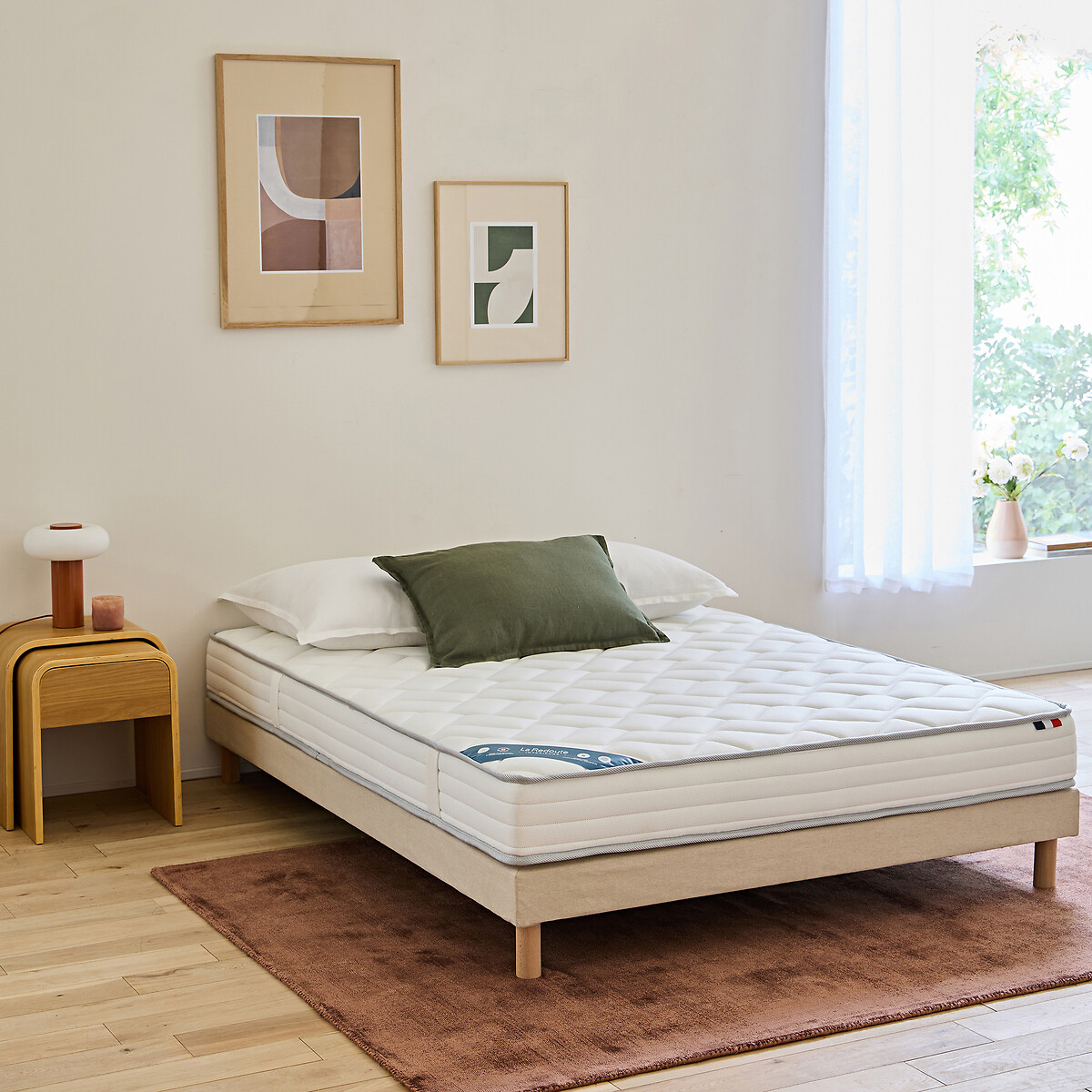 Ensemble matelas mousse HR 35 kg/m3, ferme, accueil mémoire de forme + sommier, LA REDOUTE INTERIEURS
