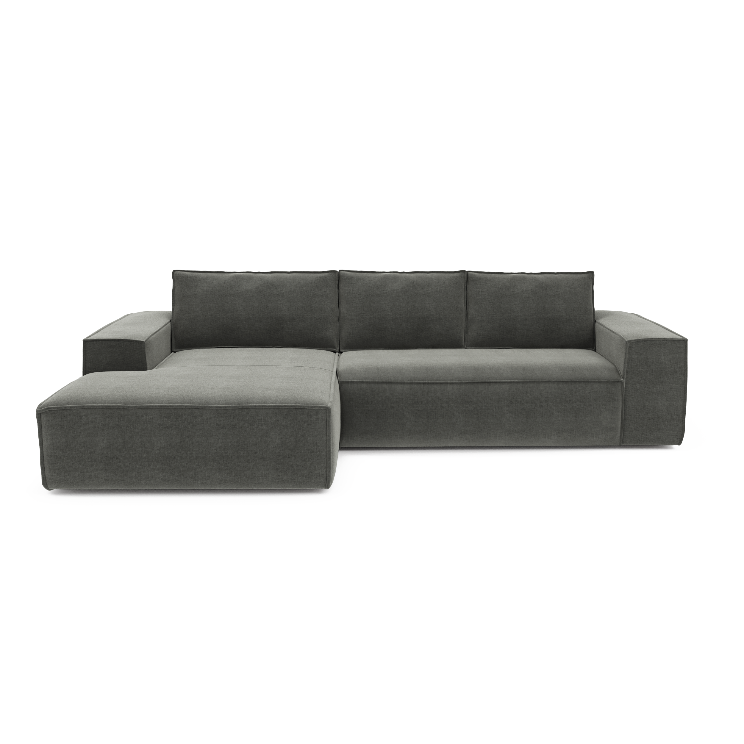 Canapé convertible angle gauche 5 places en velours JOAN, SIA HOME
