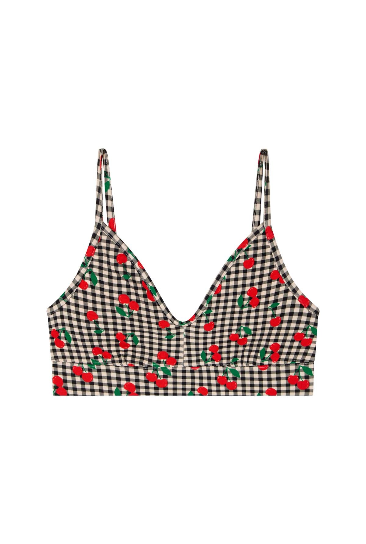 Brassière coton imprimé vichy cerises, WE ARE JOLIES