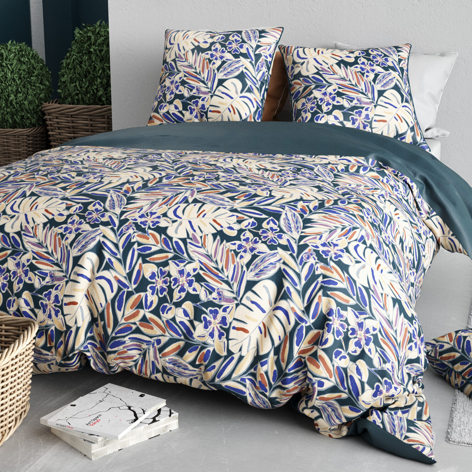 Parure housse de couette en coton imprimée, Nouk, C DESIGN HOME TEXTILE