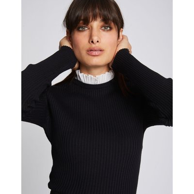 Fine Knit Ribbed Jumper with High Neck MORGAN