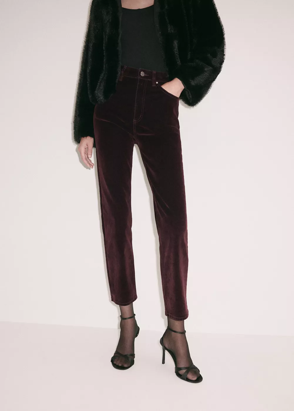 Pantalon-skinny en velours, MANGO