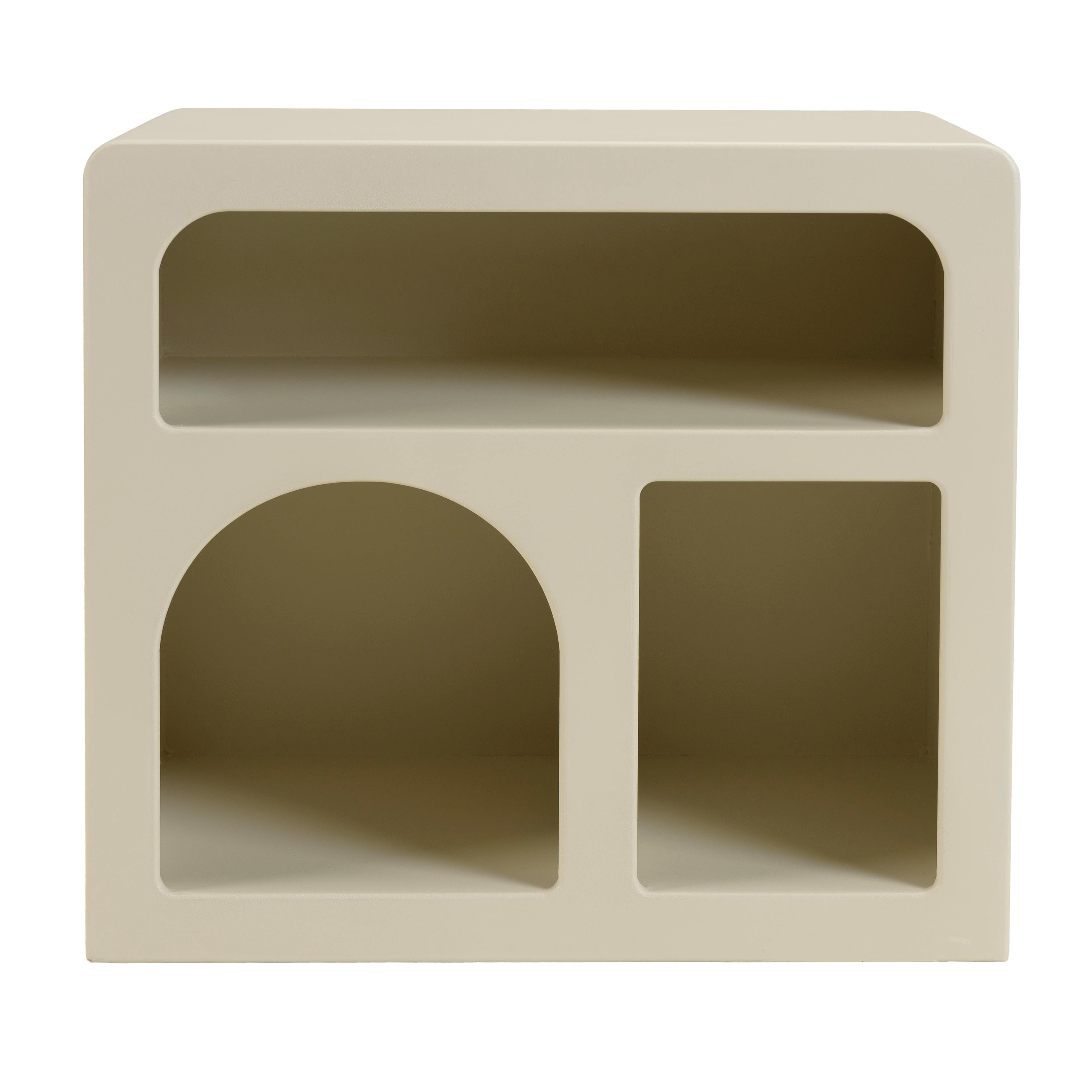Chevet 3 niches 50x30cm en bois peint couleur beige NELIA, PIER IMPORT