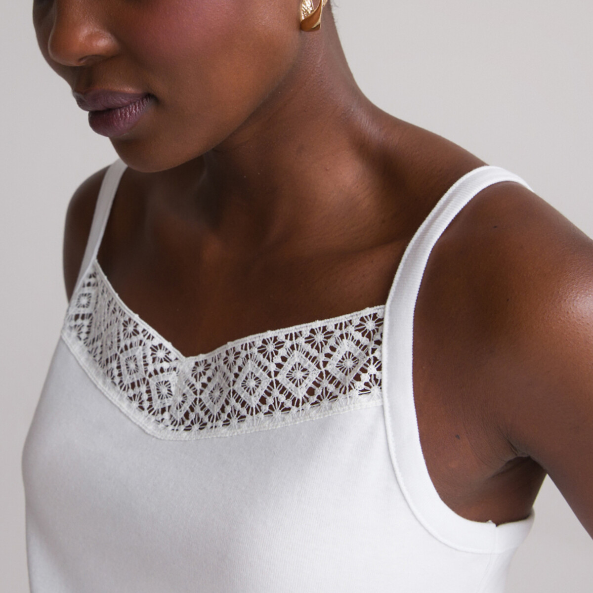 Image of Cotton Lace Detail Cami