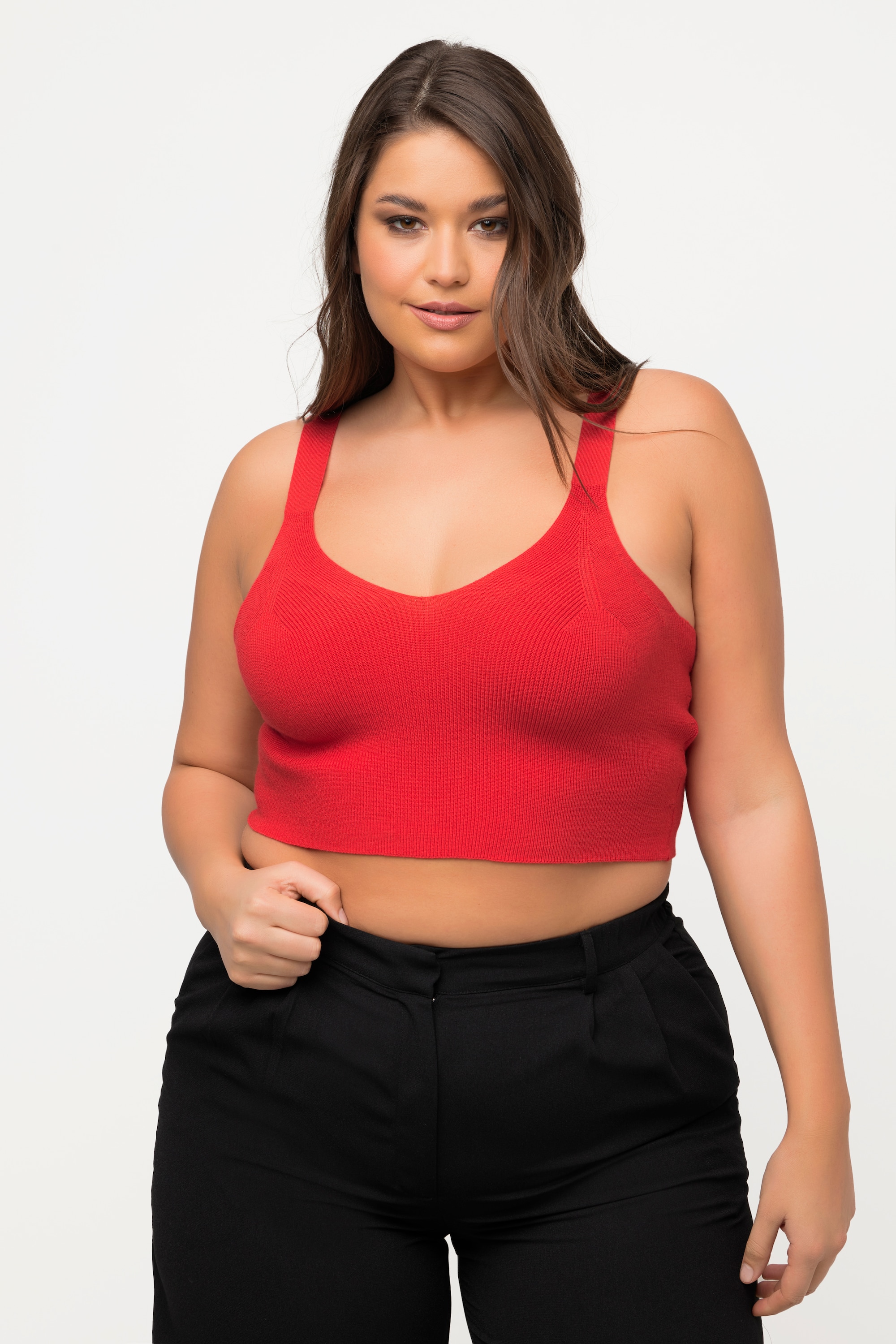 Bustier en maille côtelée, col en V, ULLA POPKEN