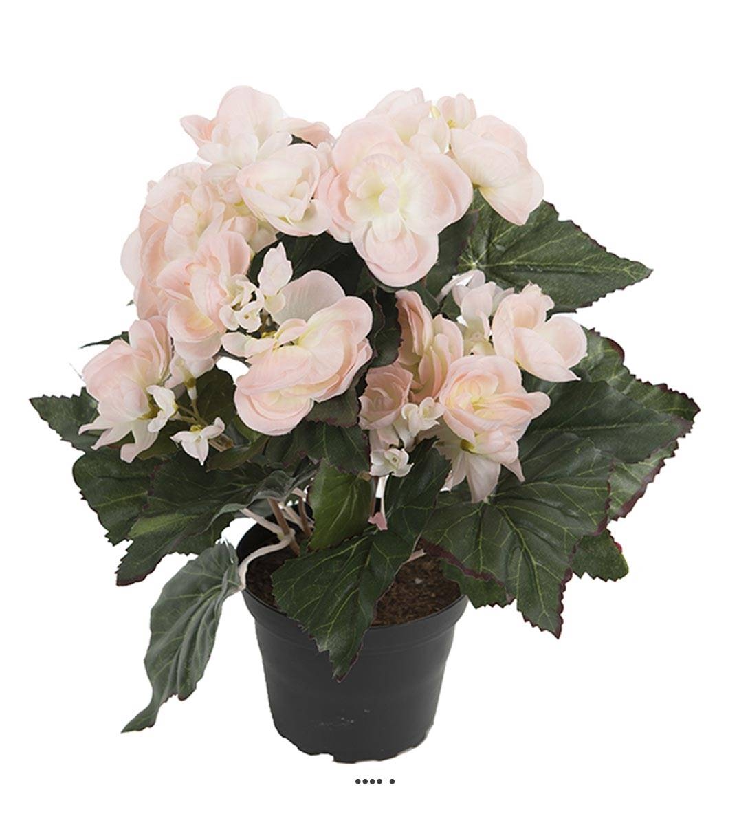 Begonia artificiel en pot H 28 cm superbe qua, ARTIFICIELLES