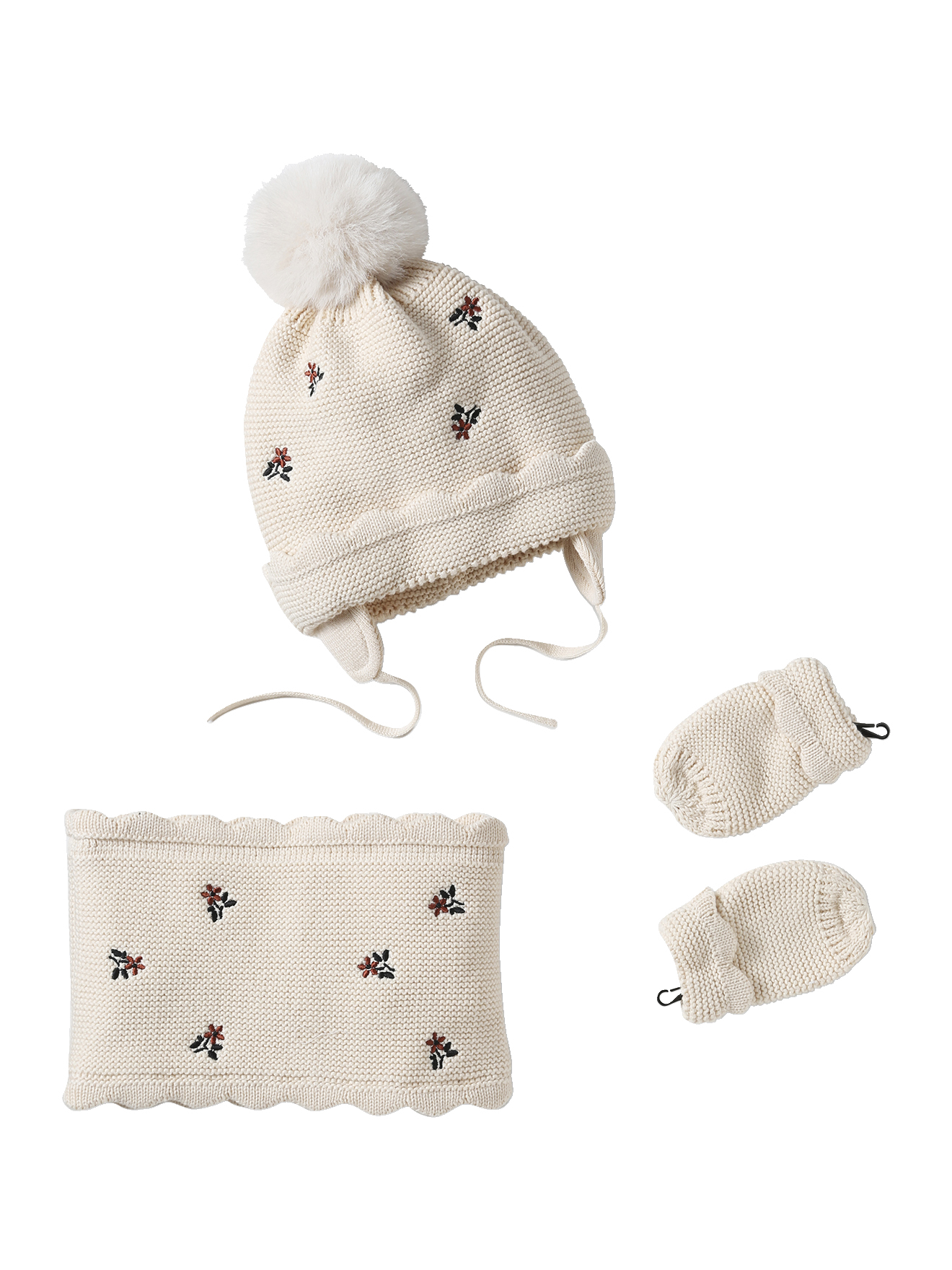 Ensemble bonnet + snood + moufles, VERTBAUDET