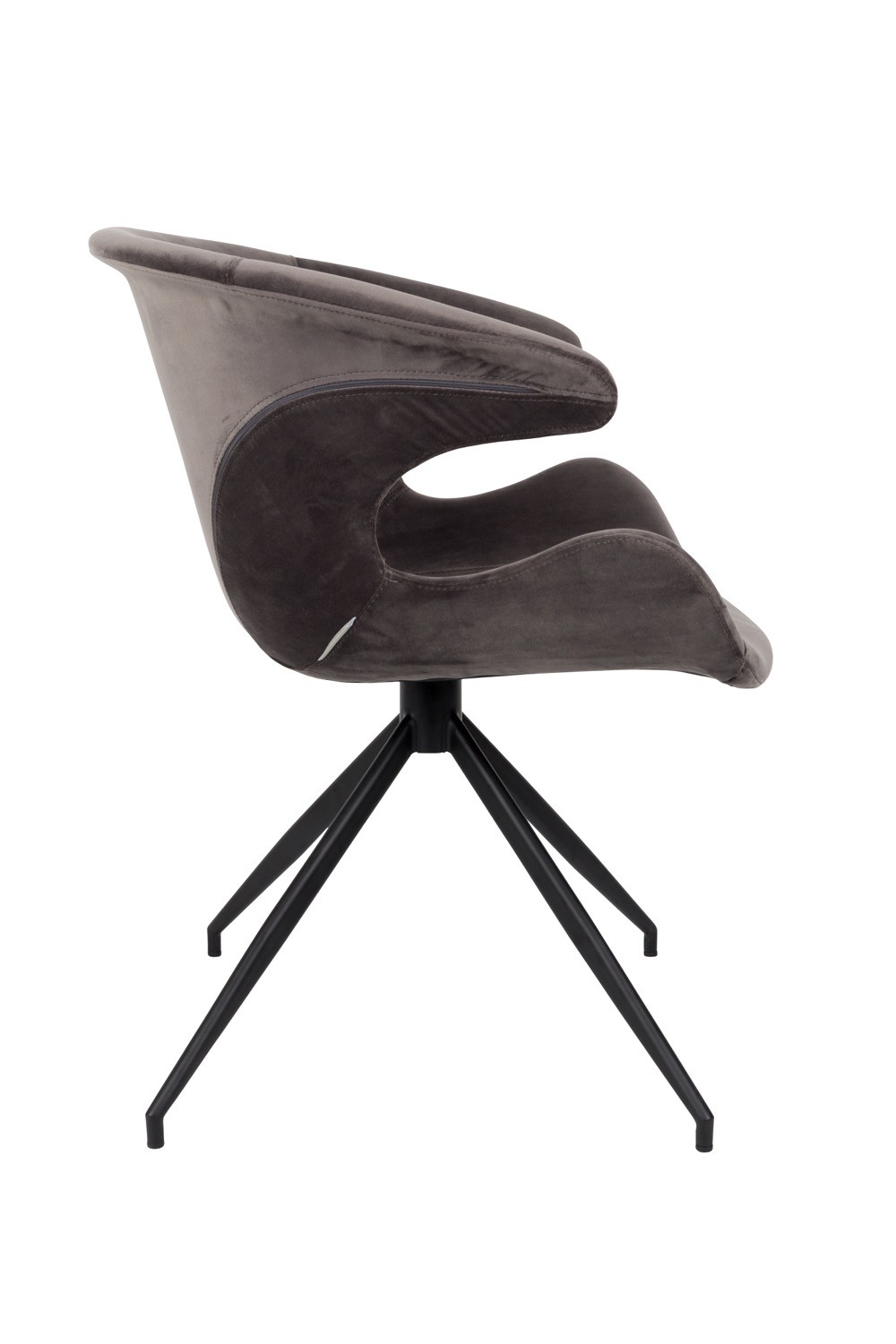 Chaise en velours avec accoudoirs - MIA, ZUIVER