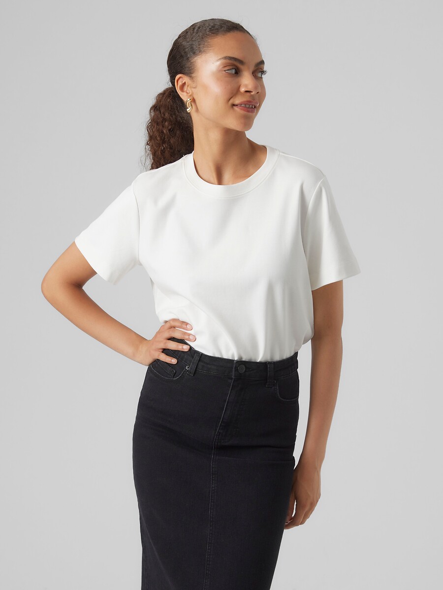 T-shirt col rond, à manches courtes, VERO MODA