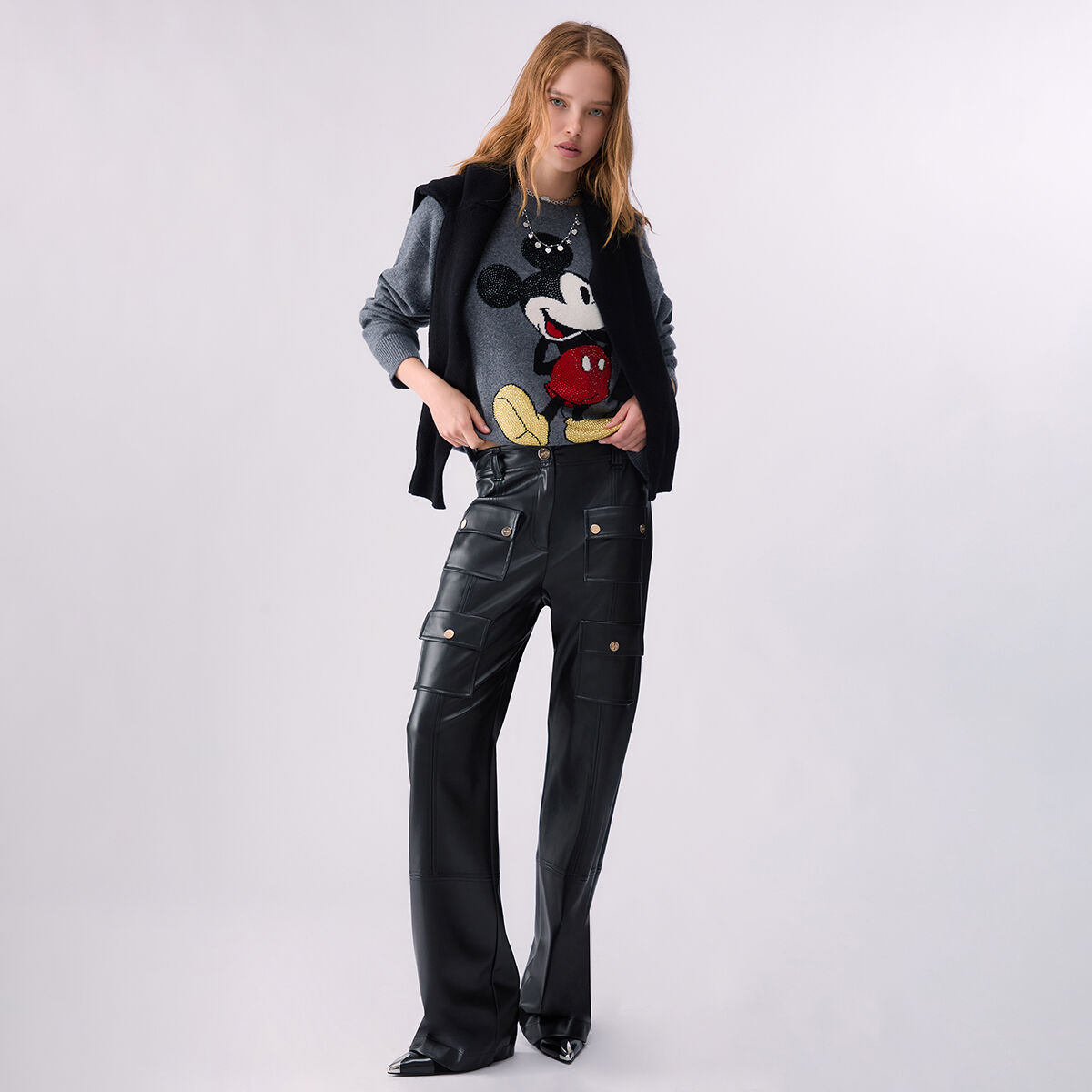 Maille jacquard en laine Mrs Mouse, LIU JO
