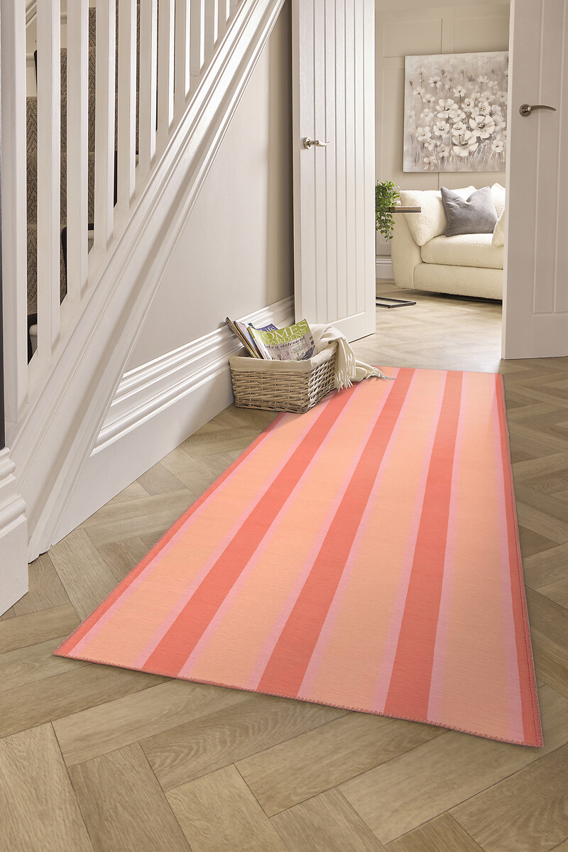 Sorbet Stripe Washable Runner Rug, SO'HOME