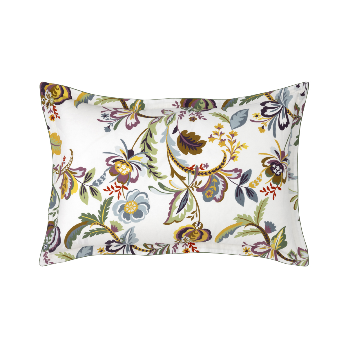 Taie d'oreiller en satin de coton lavé jaune, GIRANDOLE, DESFORGES