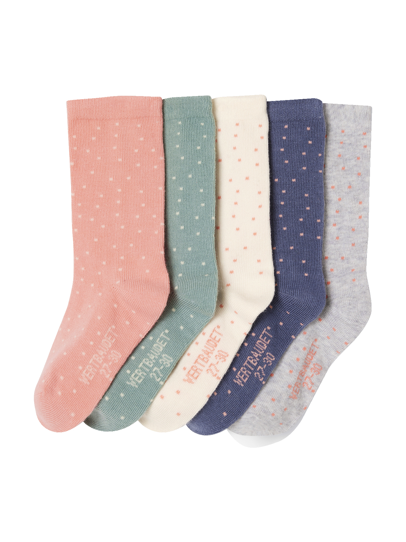 Lot de 5 paires de chaussettes à pois, VERTBAUDET