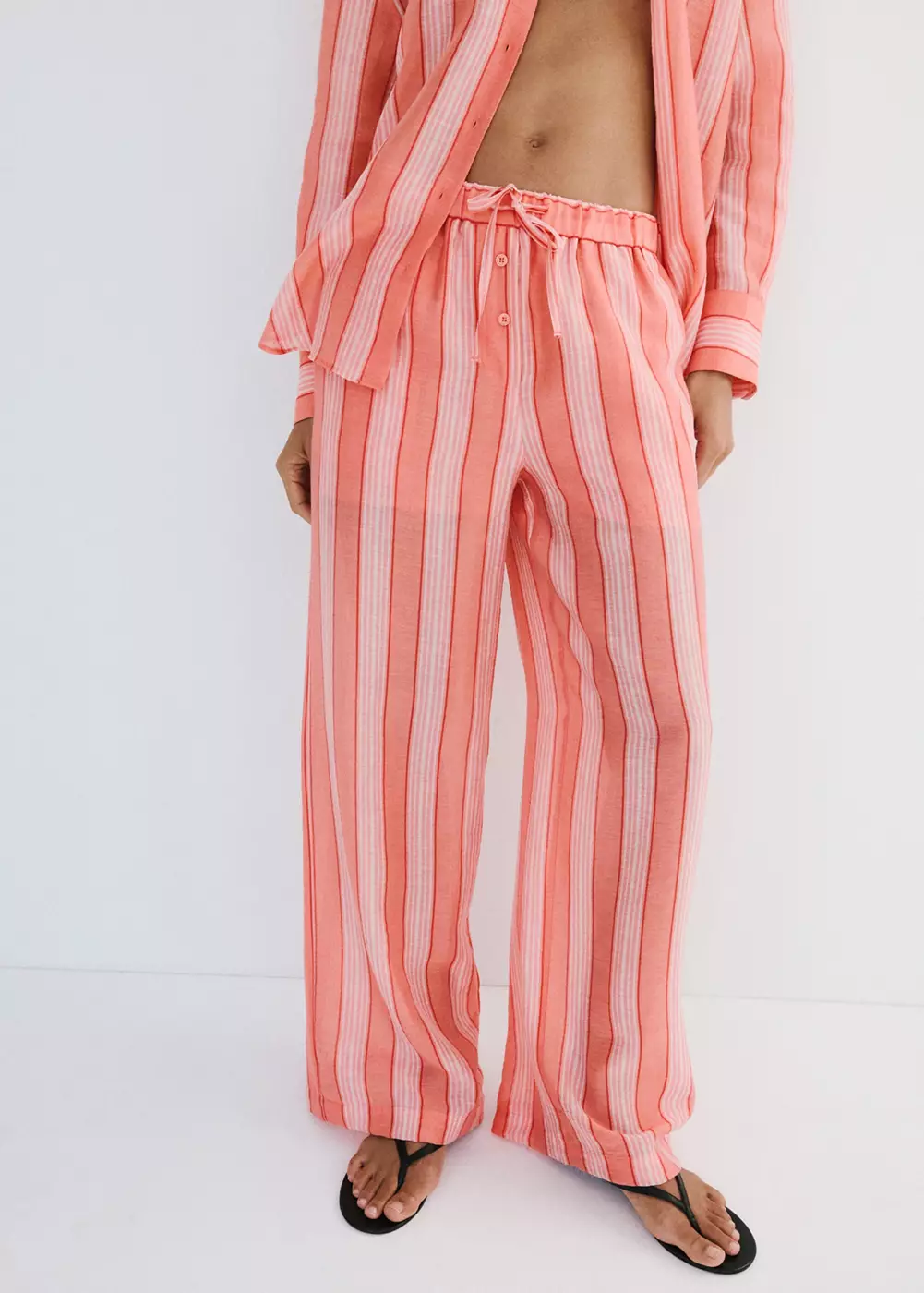 Pantalon droit à rayures, MANGO