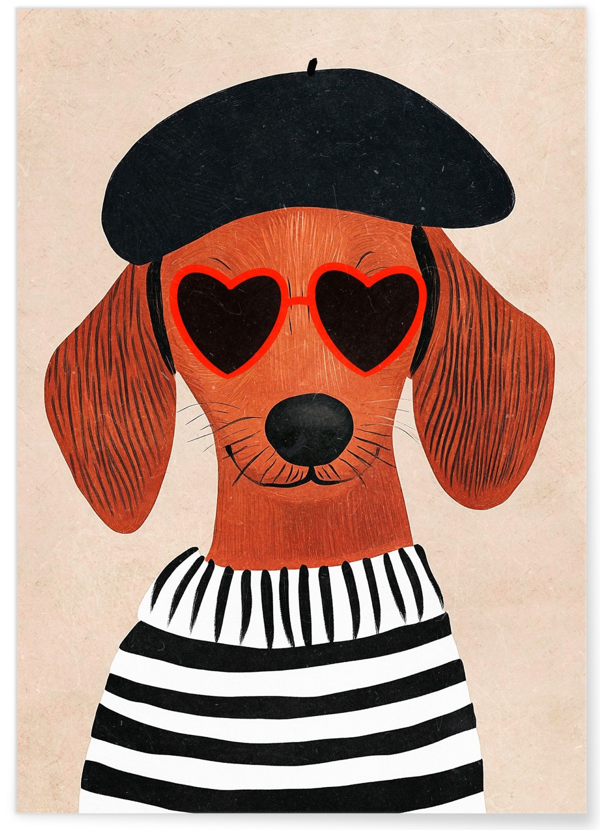 Affiche Chien chic parisien, L'AFFICHERIE