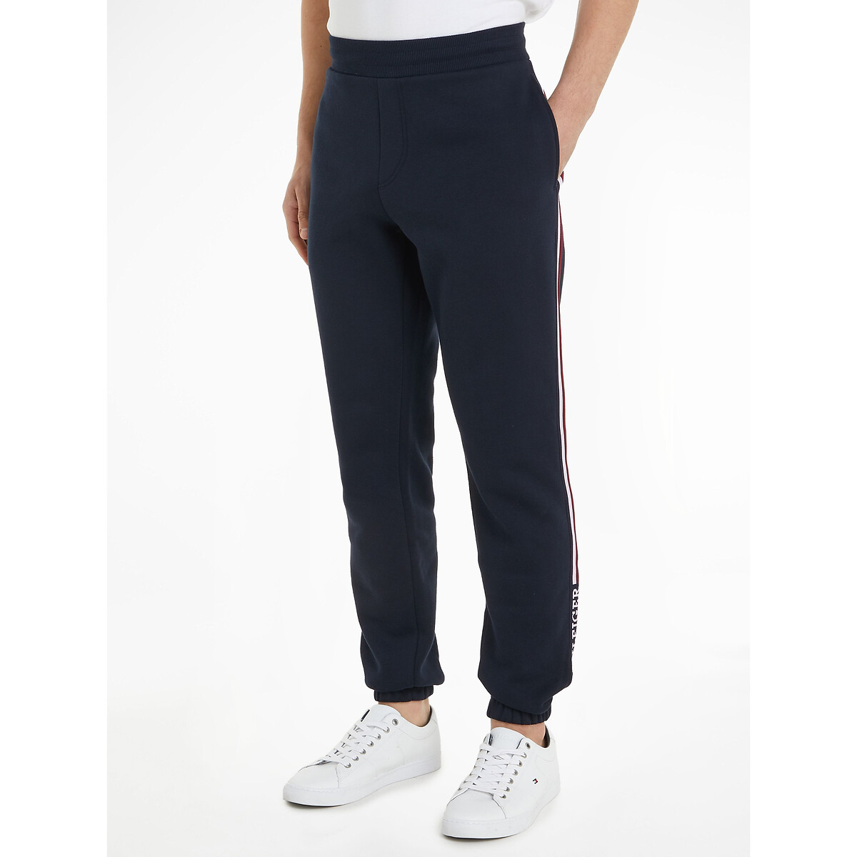Image of Cotton Mix Joggers with Contrasting Trim