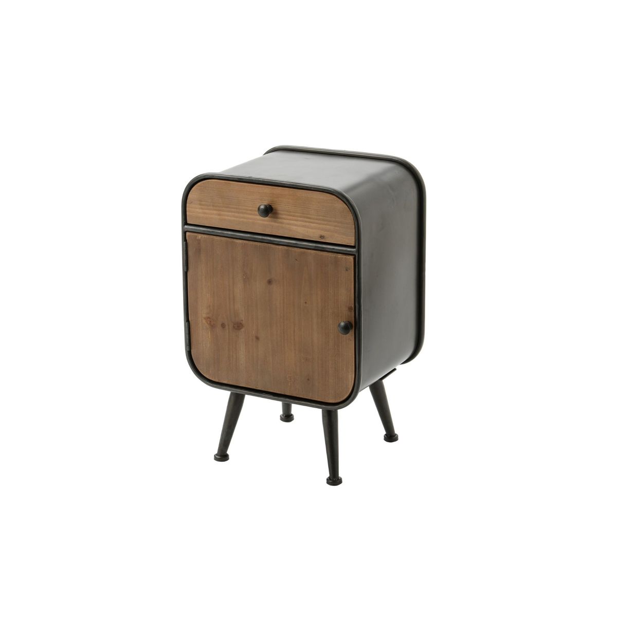 table de chevet en bois et metal 1 porte tiroir - bilbao